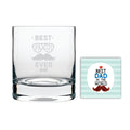 Stelvio Engraved Whiskey Glass Gift - Clear, 325 ml