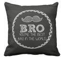 for Brother Moustache Bro Rakhi Gift Cushion Cover