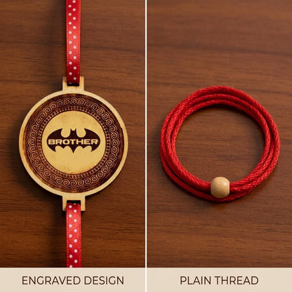 TheYayaCafe Rakhi for Brother Combo Set of 3 Wooden Rakhi with Engraved Quotes, Raksha Bandhan Gift for Bhai, Bhau, Brother from Sister