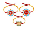 Cute Lil Bro, Veera & Omkar Family Rakhi Combo - Pack of 3