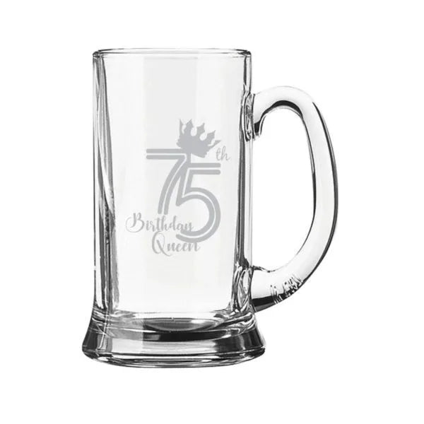 Birthday Queen Engraved Beer Mug