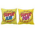 Super Didi Jiju Cushion Cover Set of 2, 20x20 - Rakhi Gift for Sister
