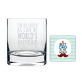 World's Best Dad Belongs to Me Engraved Whiskey Glass
