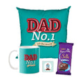 Dad No. 1 Coffee Mug, Cushion Cover & Chocolate Hamper