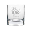 Best Bro Ever Engraved Whiskey Glass with Coaster