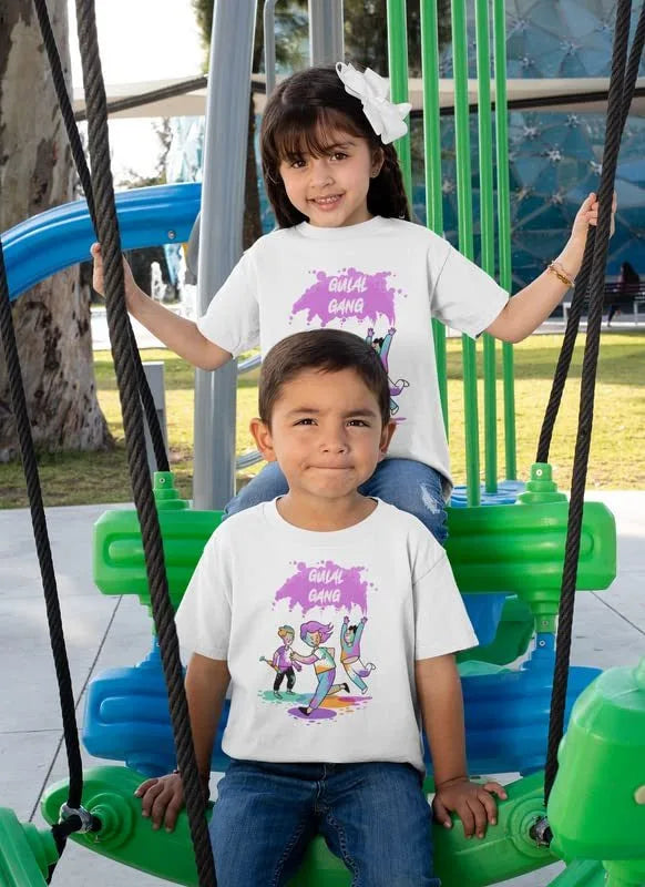 sibliing kids holi tshirts