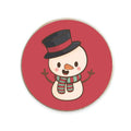 Snowman Christmas Fridge Magnet - Round Festive Decor