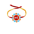 Blue Acrylic Printed Bhai Rakhi for Brother
