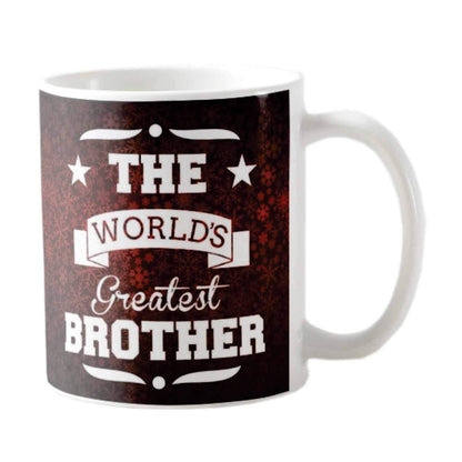 TheYayaCafe Brother Printed Ceramic Coffee Mug Worlds Greatest Brother Quote 330 ml (11 oz), Bro, Bhai from Sister, Didi and Family