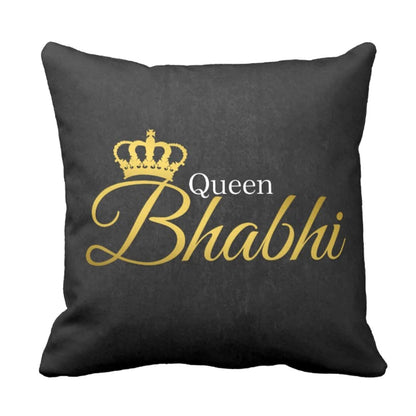 TheYayaCafe Bhaiya Bhabhi Printed Canvas Cotton Cushion Cover Set (2 Covers) 16x16 Inches, Birthday Anniversary Bhaidooj Raksha Bandhan Gift for Brother and Sister-in-Law from Sister