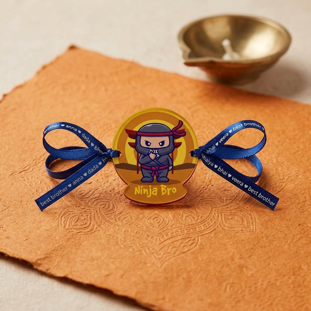 TheYaYaCafe Raksha Bandhan Gifts for Brother Ninja Bro Printed Cute Gaming Kids Rakhi Bracelet