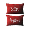 Better Together Velvet Cushion Covers for Couples, 27x17 Inches