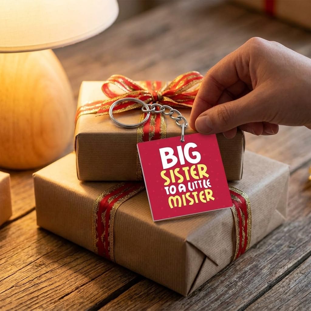 Big Sister to a Little Mister Keyring - Kids Keychain Gift