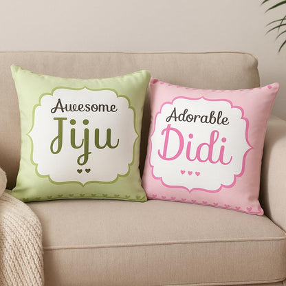 TheYaYaCafe® Rakhi Gift for Didi Jiju | Awesome Didi Jiju Gift Combo | Set of 6 with 2 Coffee Mugs, 2 Cushion Covers & 2 Coasters | Rakhi Gift Hamper for Sister and Brother-in-Law