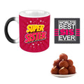 Super Sister Rakhi Sweets Combo - Mug, Coaster & Gulab Jamun