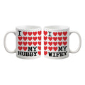 I Love My Hubby & Wifey Coffee Mug Set of 2 - Valentine Gift