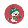 Cute Snowman Fridge Magnet - Round Christmas Gift