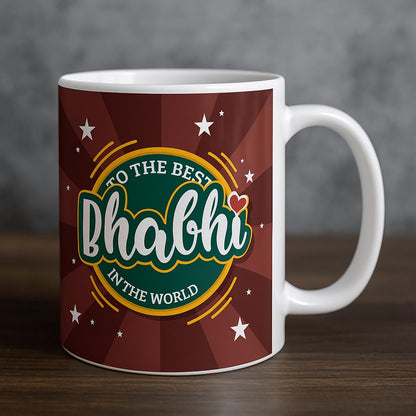 TheYayaCafe Rakhi Gifts for Brother and Bhabhi, To The Best Bhaiya Bhabhi Gift Combo, Set of 4 with 2 Coffee Mugs and 2 Rakhis, Rakhi Hamper for Bhaiya Bhabhi
