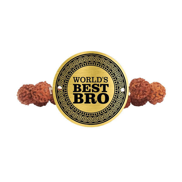 Worlds Best Bro Rudraksha Rakhi