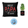 Super Dad Planter Hamper - Set of 3 with Live Bamboo Plant & Cushion