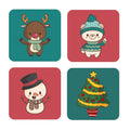 Reindeer Snowman Christmas Coasters, Acrylic Coaster Set