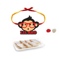 Lil Bro Monkey Kids Rakhi with Kaju Katli - Combo of 2