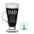 Dad Engraved Glass Coffee Mug Cup with Coaster Combo