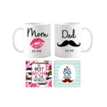 Funky Mom Dad Couple Coffee Mug Set for Parents