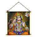 Bajrangbali Hanuman Canvas Wall Painting Scroll - 12 x 12 inches