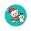 Caring Cute Snowman Fridge Magnet - Square Christmas Gift