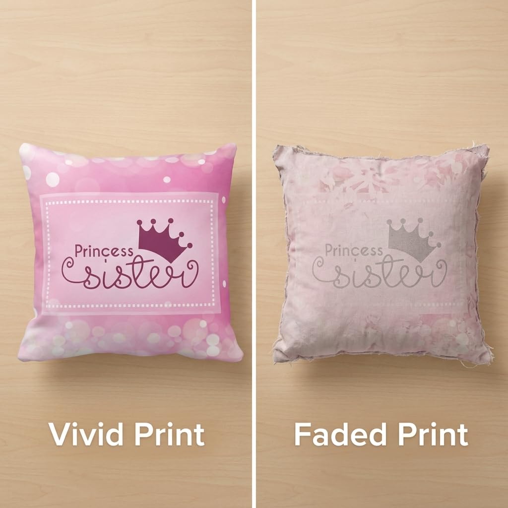 TheYayaCafe Sister Printed Cushion Cover Princess Quote Design 12x12 Inches (30x30 cm) 200TC Cotton, Raksha Bandhan Birthday Bhai Dooj Gift for Sis, Behen, Didi from Brother and Family