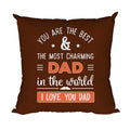 Love You Dad Cotton Cushion Cover for Father, 12x12 inches