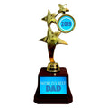 Star Award Trophy for Father - World's Best Daddy Ji, Golden