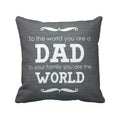Dad's World Printed Velvet Cushion Cover, 12x12 inches