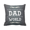 Dad World Velvet Cushion with Filler - 12x12 inches