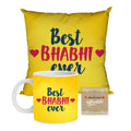 Best Bhabhi Ever Combo - Mug, Coaster & Cushion Cover Hamper