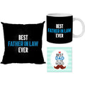 Best Father-in-Law Cushion, Coffee Mug & Coaster Hamper Set