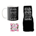 Awesome Mom Personalised Apron, Mug & Coaster Combo - Set of 3