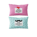 Velvet Cushion Cover for Couples - Mr Right & Mrs Always Right