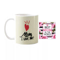 Coffee Mug with Coaster - I Love You Mom Mother's Day Gift