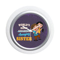 Round Desk Clock for Sister - Annoying Sis 8x8 Inches Rakhi Gift
