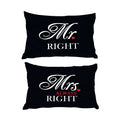 Mr Right & Mrs Always Right Velvet Cushion Cover 27x17 for Couples