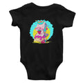 Baby Girls' Unicorn T-Shirt - Black Cotton Birthday Gift Tee
