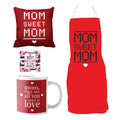 Personalised Mom Birthday Gift Hamper - Apron, Cushion, Mug & Coaster