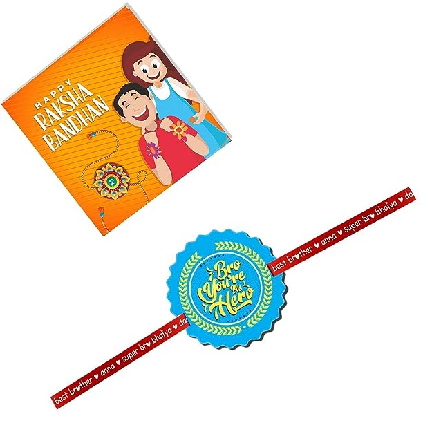 Rakhi for Brother You are My Hero Printed Rakhi Raksha Bandhan - Flower Shaped