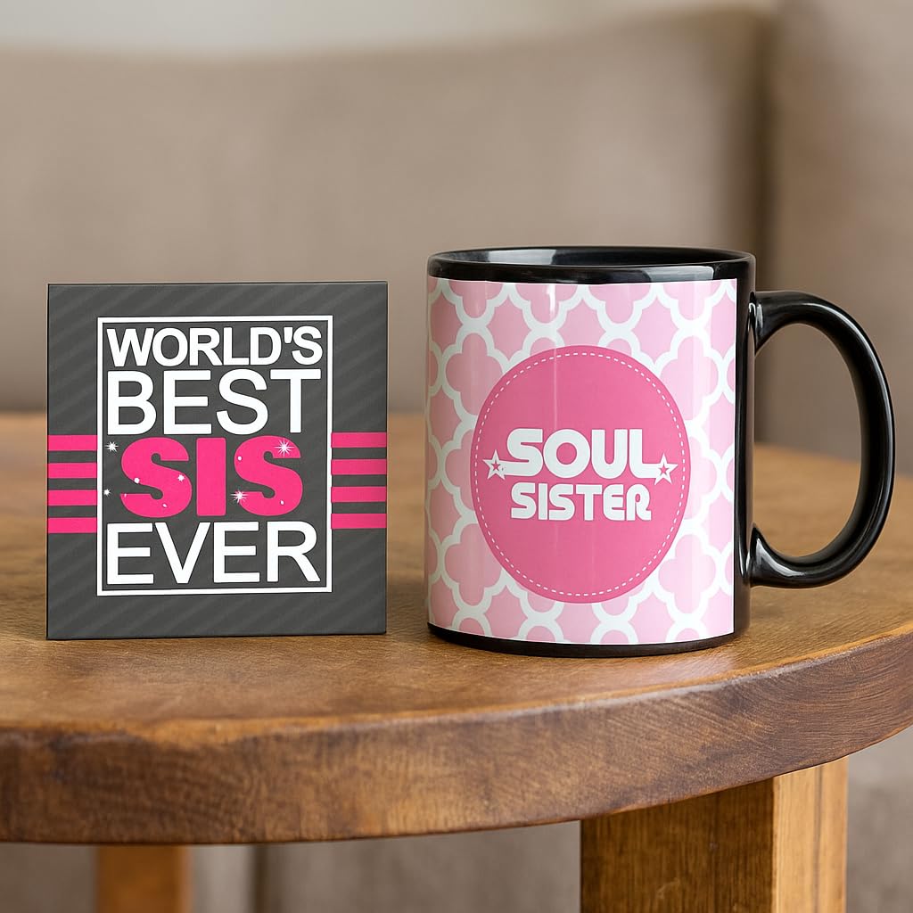 Soul Sister Gift Set of 3 - Mug, Cushion Cover & Coaster