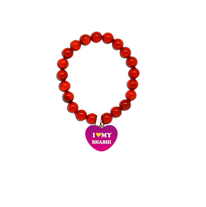 TheYayaCafe Rakhi for Brother Bhabhi Printed Beads Pearl Rakhi Set of 2, Raksha Bandhan Gift for Bhaiya Bhabhi from Sister