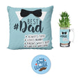 Best Dad Planter Hamper - Live Bamboo Pot, Cushion Cover & Magnet