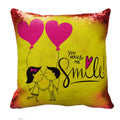 Multicolour Sequin Magic Cushion with Filler, 12 x 12 inches