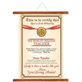World's Greatest Teacher Certificate Scroll Card - 15x20 in Brown